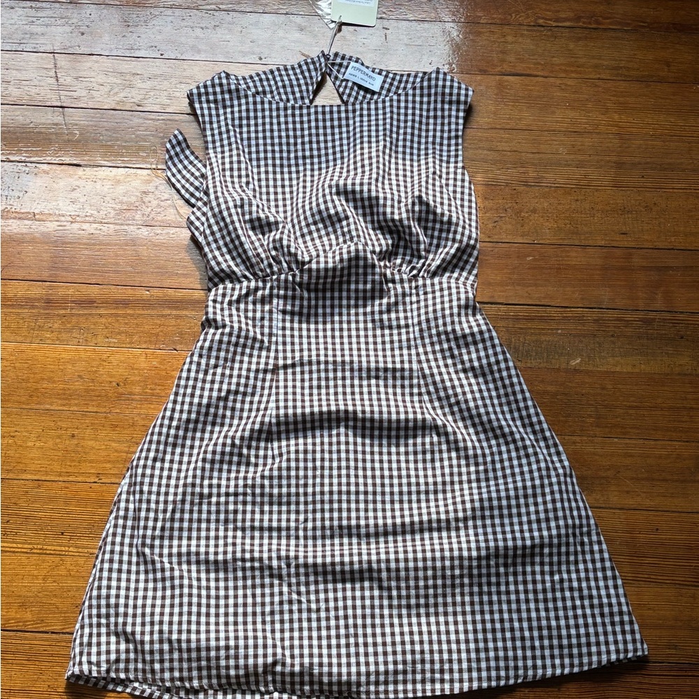 Peppermayo Black and White Sheath Dress Halter Neck